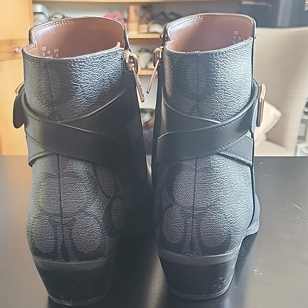 Coach Black Leather Ankle Booties - Picture 2 of 4